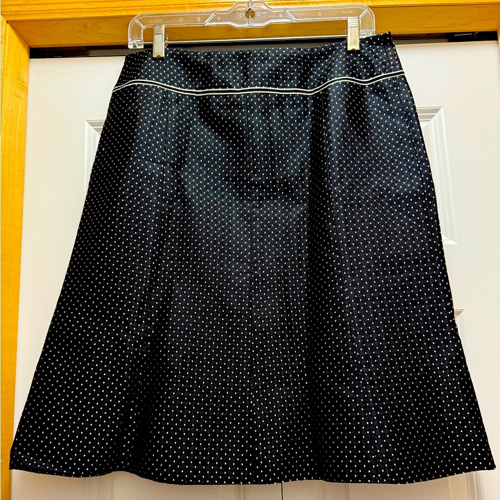 Ann Taylor Black and White Midi A-Line Skirt